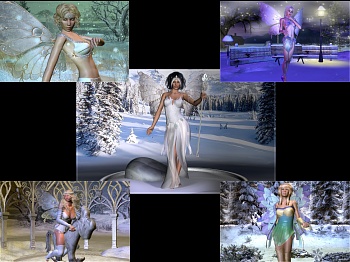 Download Snow Fairies Widescreen Wallpaper